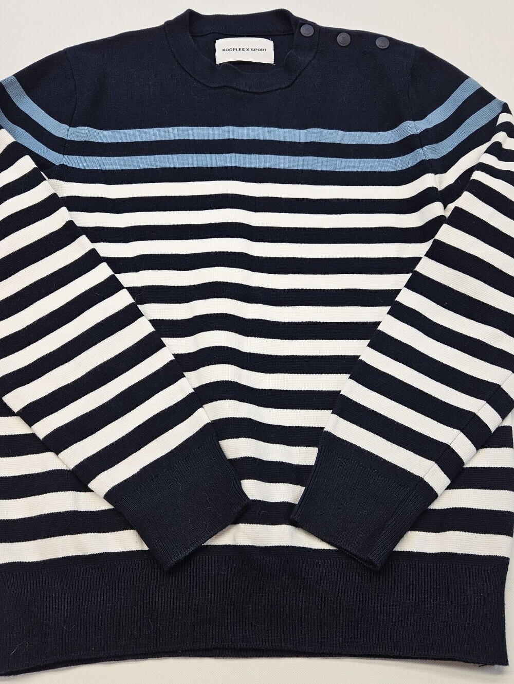 The Kooples X Sport Breton Striped Sailor Wool Sweater Small Blue
